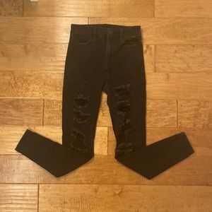 Black American Eagle Ripped Skinny Jeans